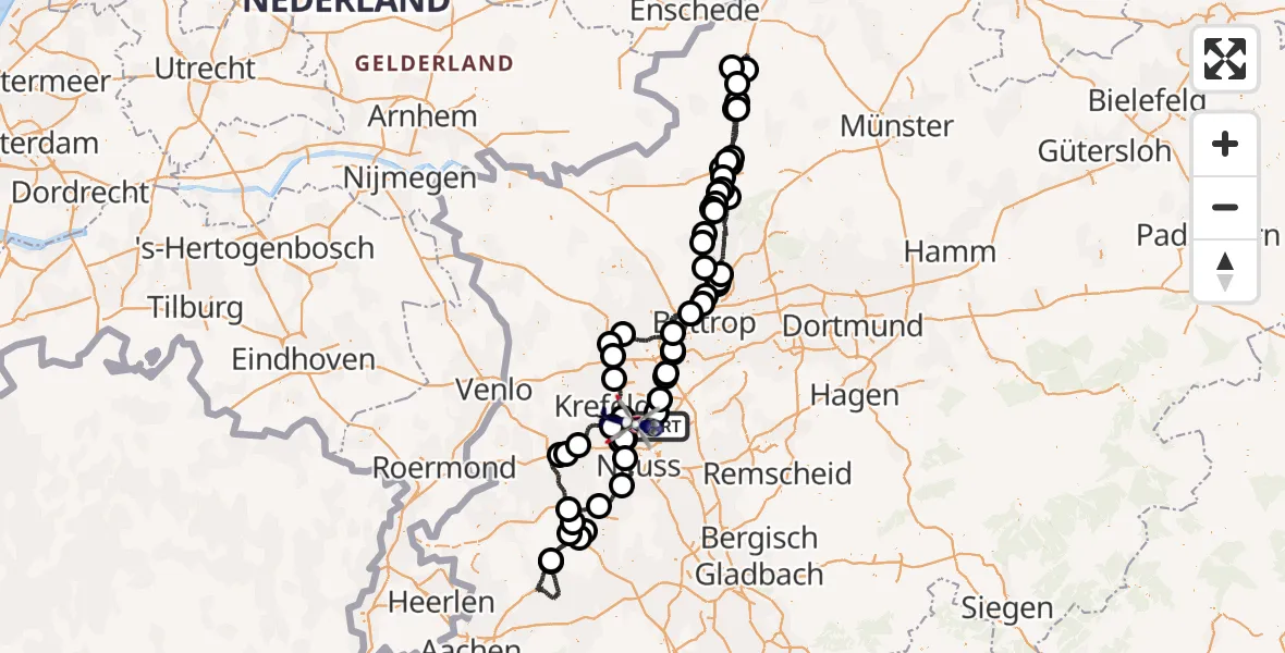 Flugroute Polizeihubschrauber Düsseldorf Flughafen - Meerbusch, 15 Juli 2026, 16:02
