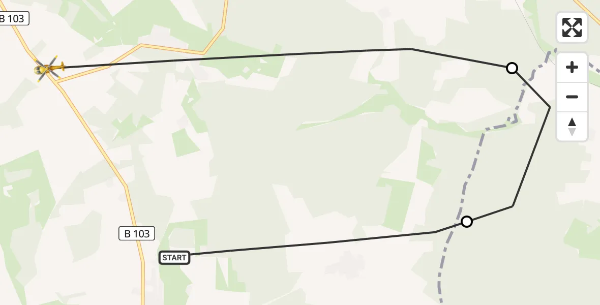 Flugroute Rettungshubschrauber Gumtow - Groß Pankow (Prignitz), 16 Juli 2026, 08:11
