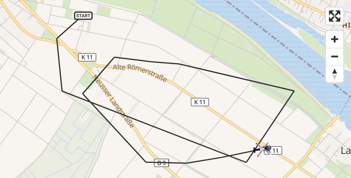 Flugroute Polizeihubschrauber Köln - Köln, 16 Juli 2026, 08:48