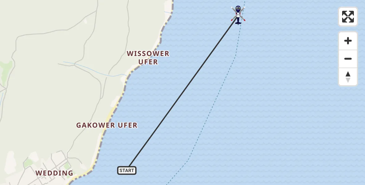 Flugroute Polizeihubschrauber Sassnitz - Sassnitz, 16 Juli 2026, 12:13