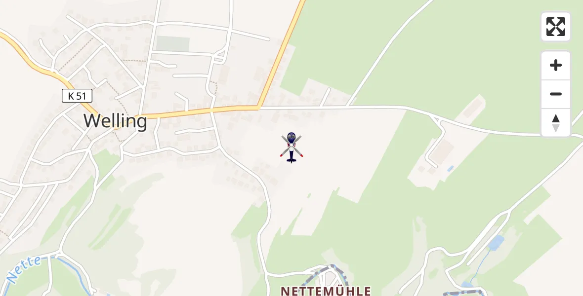 Flugroute Polizeihubschrauber Welling - Welling, 16 Juli 2026, 13:03