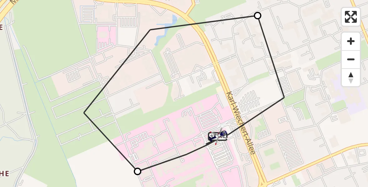 Flugroute Polizeihubschrauber Hannover Luftrettung Hubschrauberlandeplatz (Christoph 4) - Hannover Luftrettung Hubschrauberlandeplatz (Christoph 4), 16 Juli 2026, 13:43