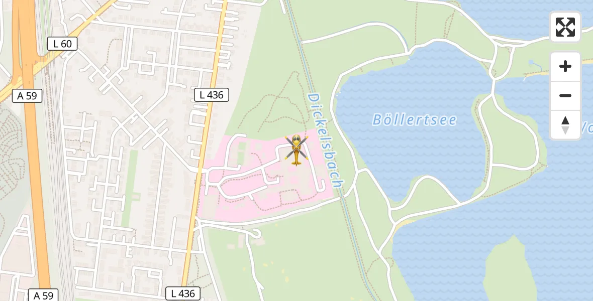 Flugroute Rettungshubschrauber Duisburg Air Rescue Hubschrauberlandeplatz (Christoph 9) - Duisburg Air Rescue Hubschrauberlandeplatz (Christoph 9), 16 Juli 2026, 15:50
