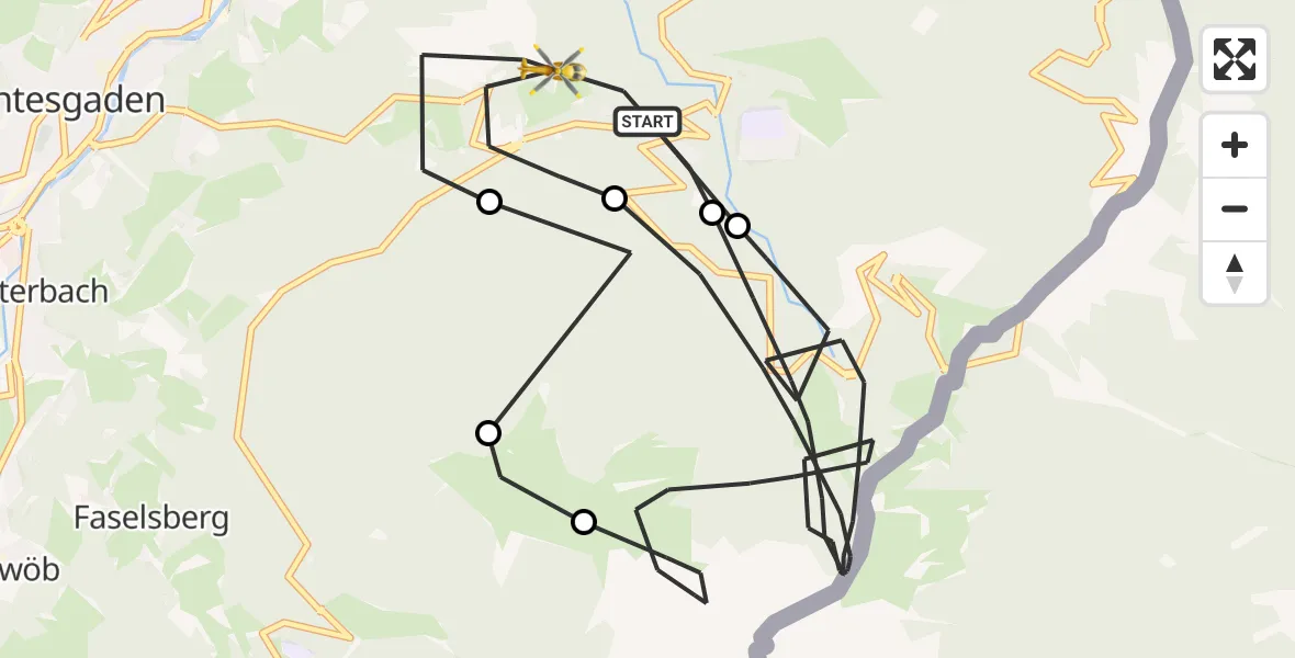 Flugroute Rettungshubschrauber Berchtesgaden - Berchtesgaden, 16 Juli 2026, 16:00