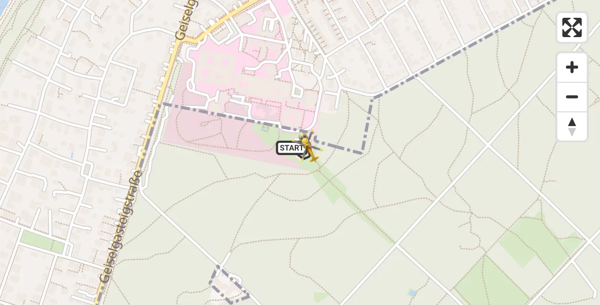 Flugroute Rettungshubschrauber ADAC Air Rescue Center Hubschrauberlandeplatz (Christoph 1) - ADAC Air Rescue Center Hubschrauberlandeplatz (Christoph 1), 16 Juli 2026, 16:47
