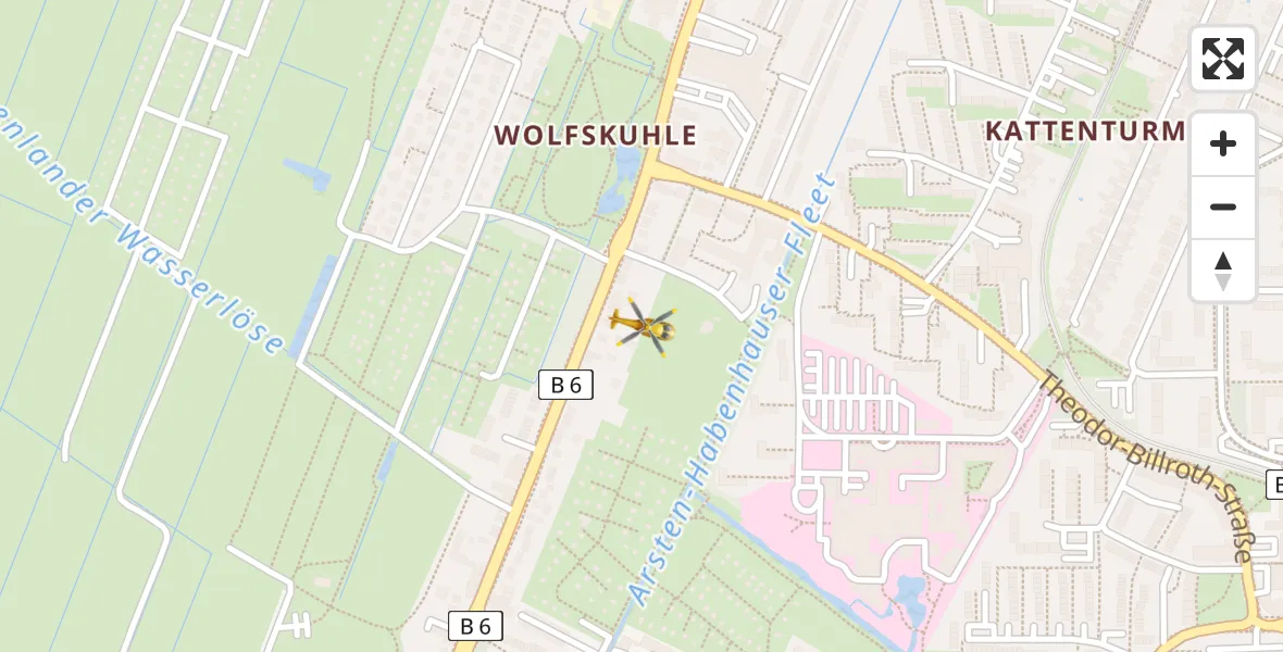 Flugroute Rettungshubschrauber ADAC Air Rescue Station Bremen Hubschrauberlandeplatz (Christoph 6) - ADAC Air Rescue Station Bremen Hubschrauberlandeplatz (Christoph 6), 16 Juli 2026, 18:41