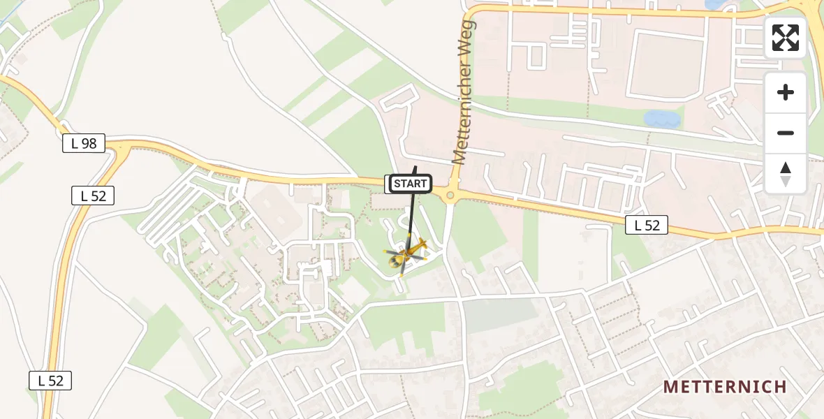 Flugroute Rettungshubschrauber Koblenz - Koblenz, 16 Juli 2026, 19:38