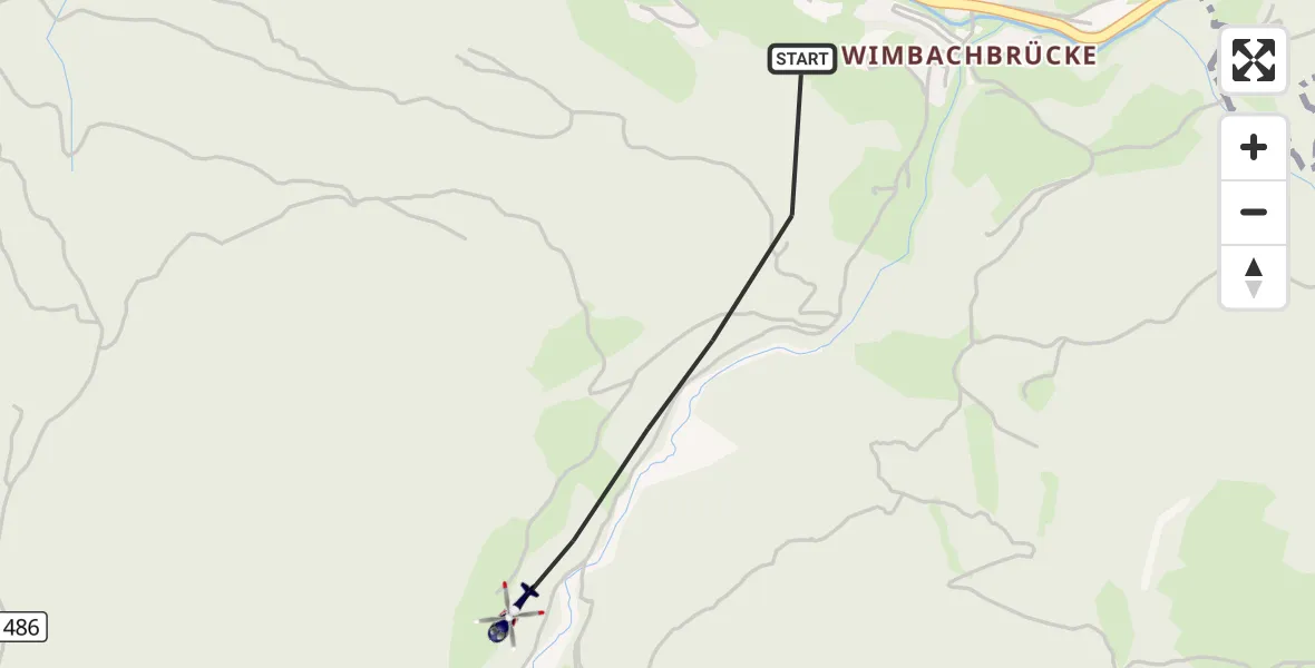 Flugroute Polizeihubschrauber Ramsau b.Berchtesgaden - Ramsau b.Berchtesgaden, 16 Juli 2026, 23:37