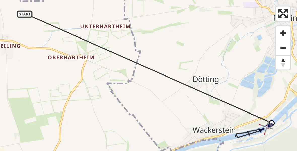 Flugroute Polizeihubschrauber Vohburg a.d.Donau - Pförring, 17 Juli 2026, 09:07