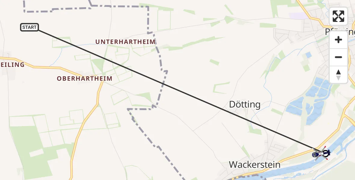 Flugroute Polizeihubschrauber Vohburg a.d.Donau - Pförring, 17 Juli 2026, 09:18
