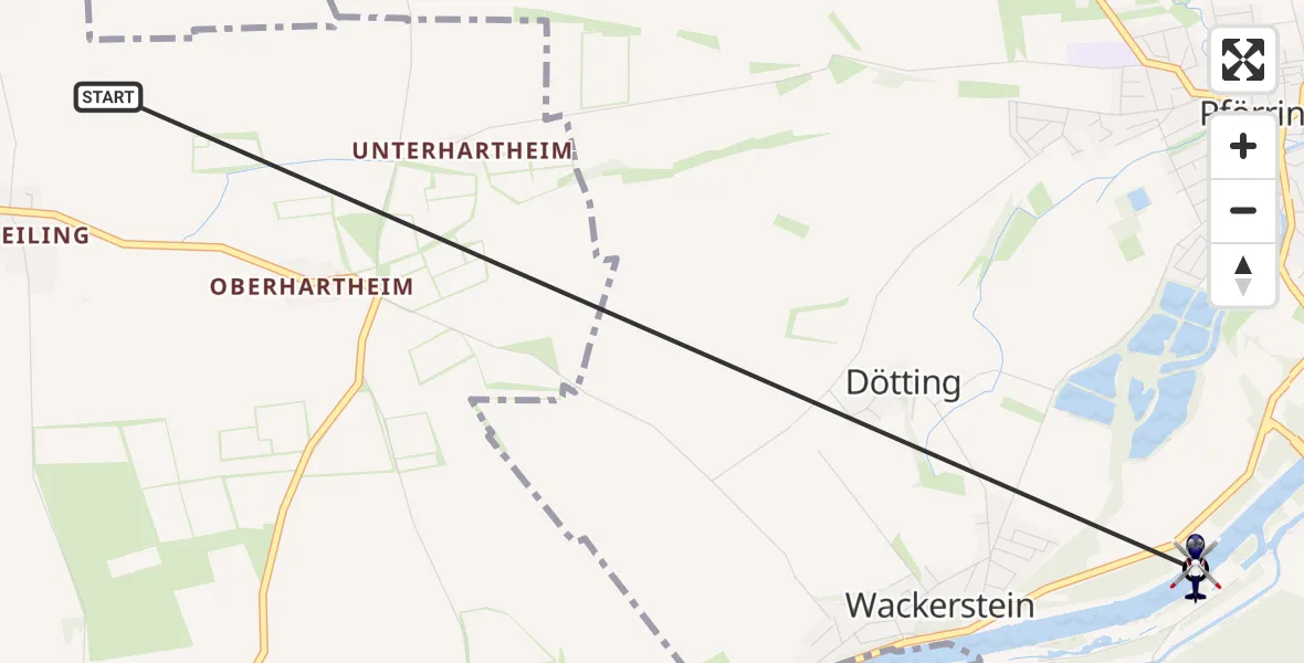 Flugroute Polizeihubschrauber Vohburg a.d.Donau - Pförring, 17 Juli 2026, 09:24