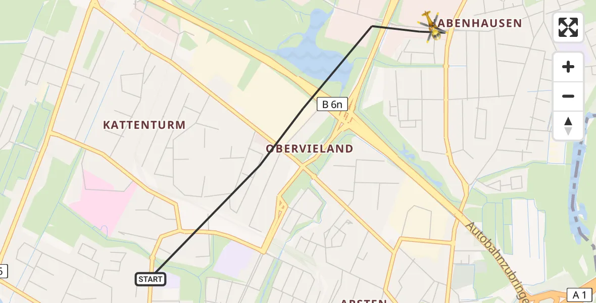 Flugroute Rettungshubschrauber Bremen - Bremen, 17 Juli 2026, 10:34