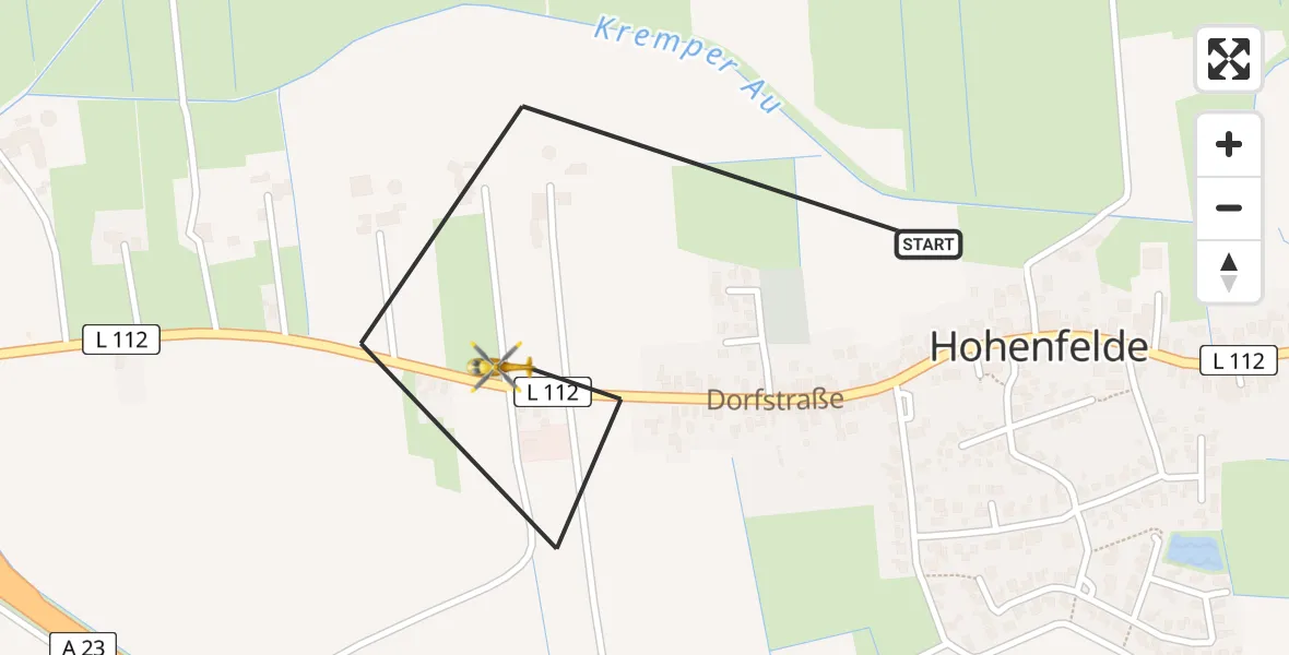 Flugroute Rettungshubschrauber Hohenfelde - Hohenfelde, 17 Juli 2026, 11:41