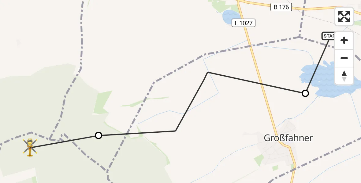 Flugroute Ambulanzhubschrauber Dachwig - Döllstädt, 17 Juli 2026, 14:04