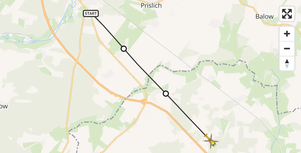 Flugroute Rettungshubschrauber Grabow - Karstädt, 17 Juli 2026, 14:27