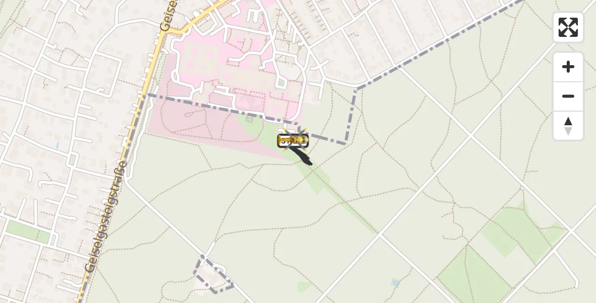 Flugroute Rettungshubschrauber ADAC Air Rescue Center Hubschrauberlandeplatz (Christoph 1) - ADAC Air Rescue Center Hubschrauberlandeplatz (Christoph 1), 18 Juli 2026, 08:14