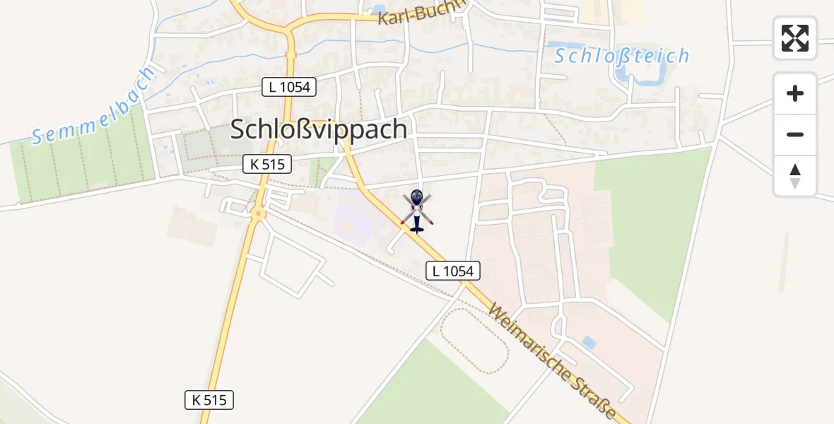 Flugroute Polizeihubschrauber Schloßvippach - Schloßvippach, 18 Juli 2026, 10:43