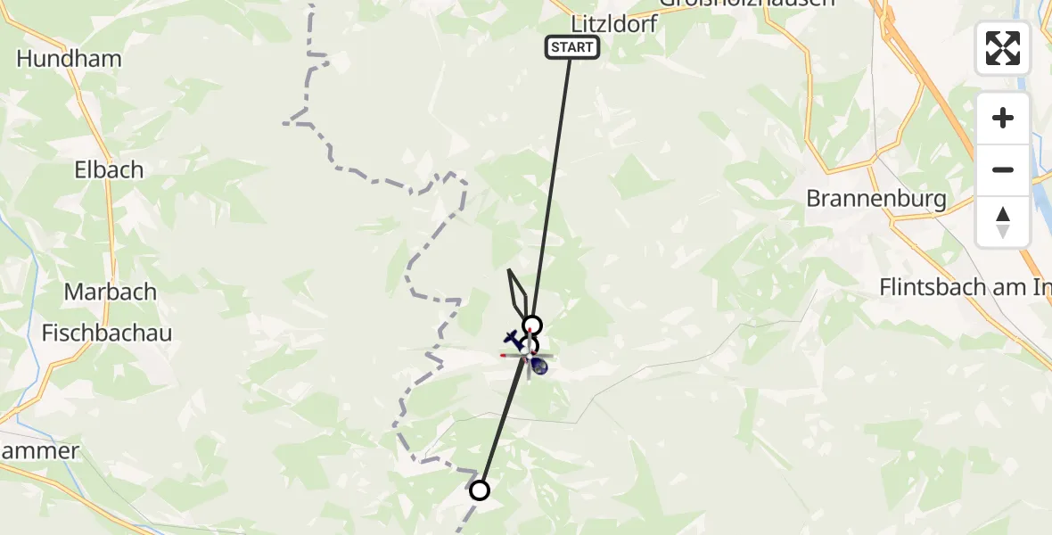 Flugroute Polizeihubschrauber Bad Feilnbach - Brannenburg, 18 Juli 2026, 11:04