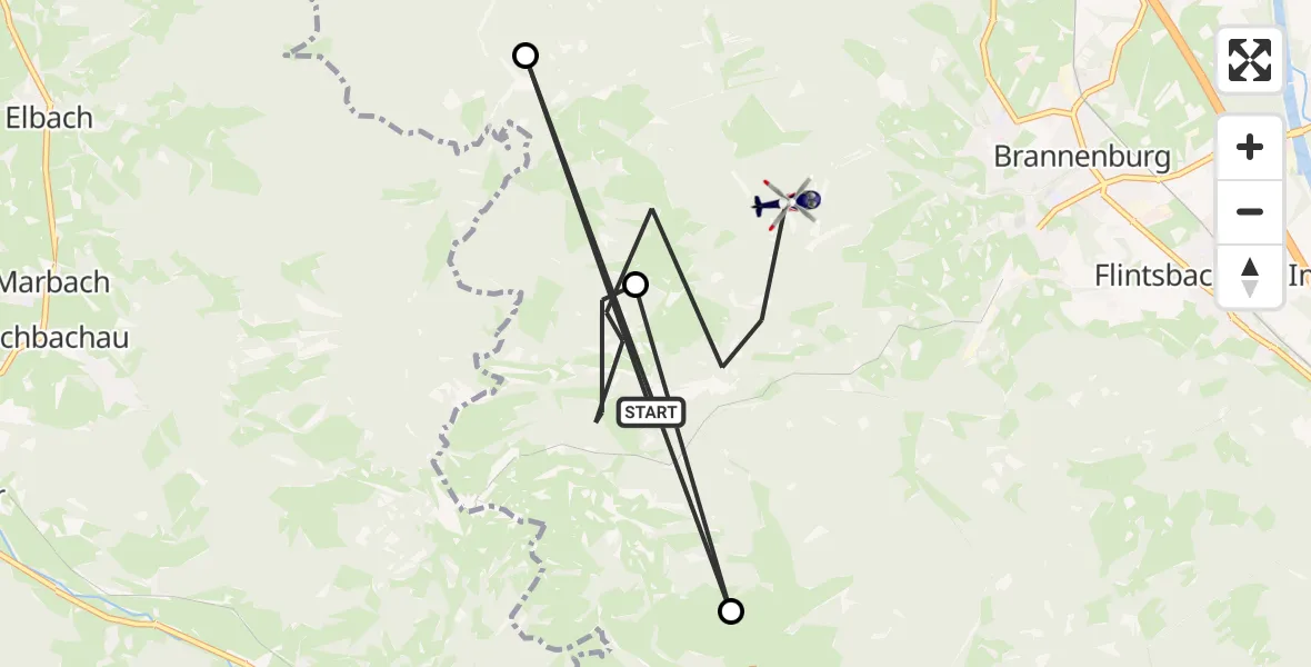 Flugroute Polizeihubschrauber Brannenburg - Brannenburg, 18 Juli 2026, 11:17