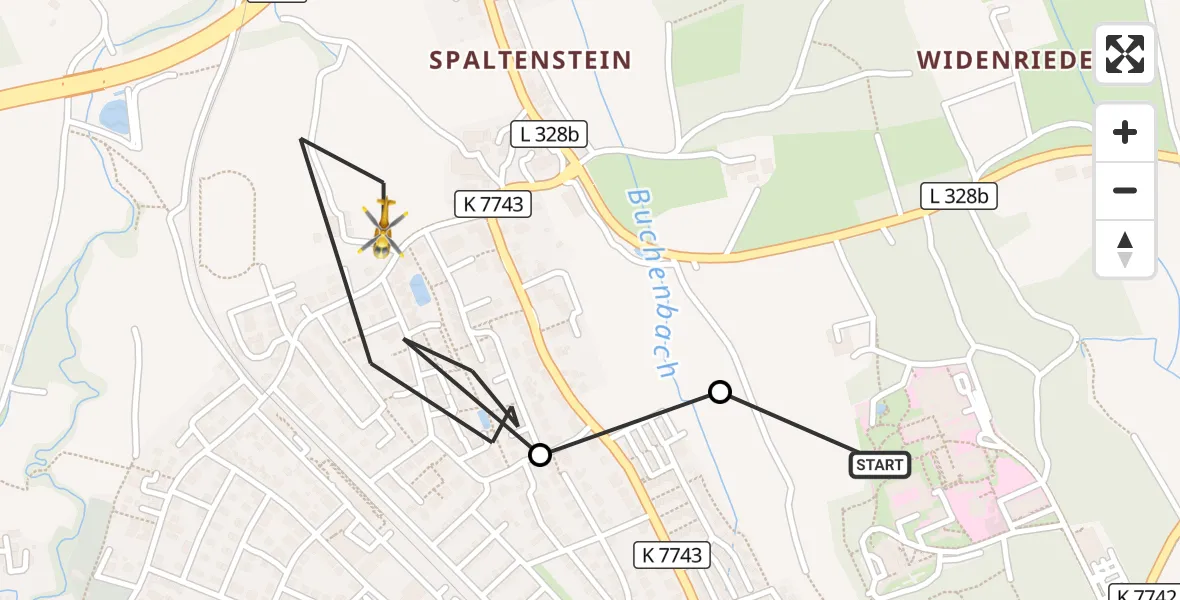 Flugroute Rettungshubschrauber Friedrichshafen Hospital - Friedrichshafen, 18 Juli 2026, 12:31