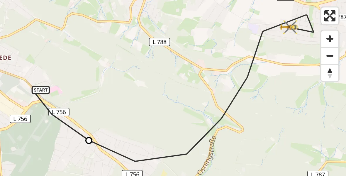 Flugroute Rettungshubschrauber Luftrettungszentrum Bielefeld - Bielefeld, 19 Juli 2026, 08:24