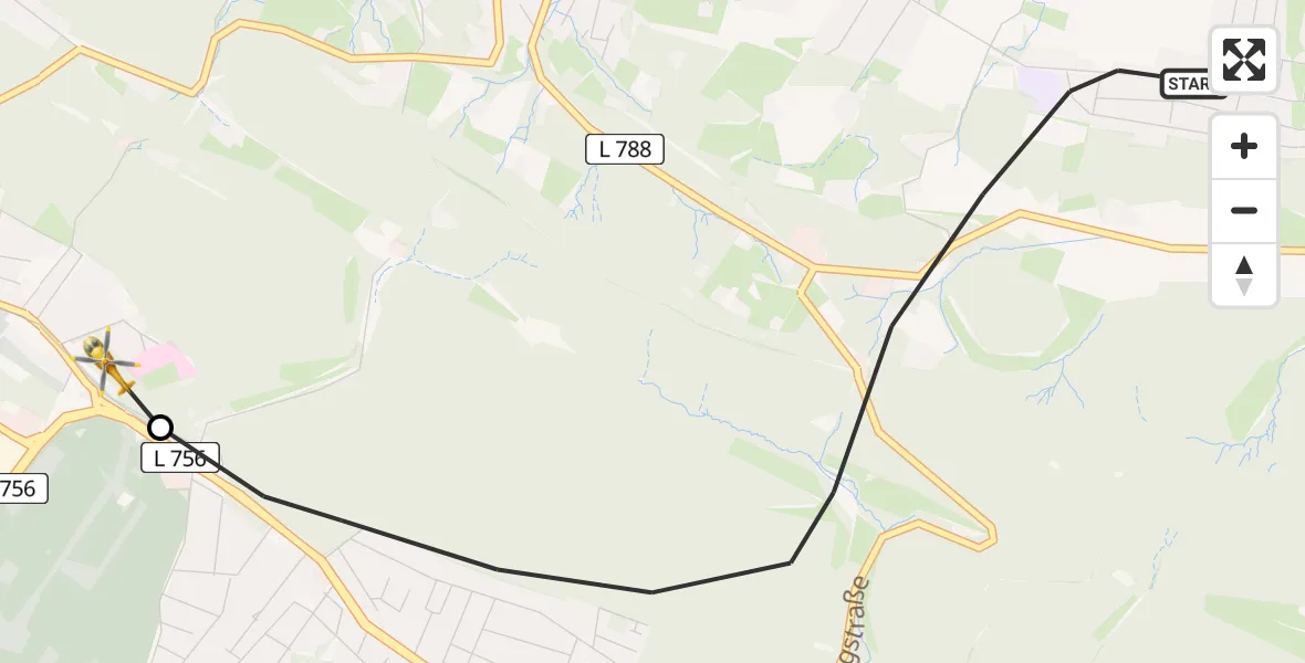 Flugroute Rettungshubschrauber Bielefeld - Luftrettungszentrum Bielefeld, 19 Juli 2026, 08:58