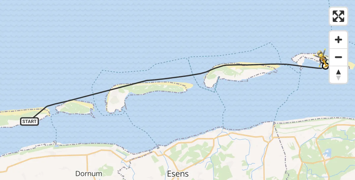 Flugroute Ambulanzhubschrauber Noordzee - Noordzee, 19 Juli 2026, 10:55