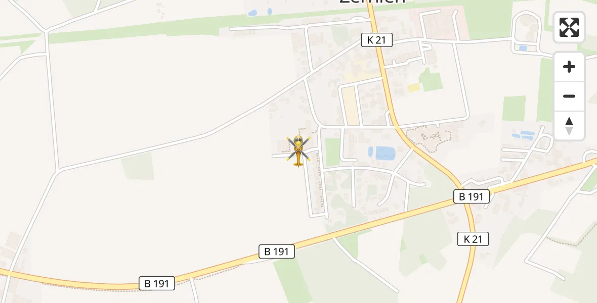 Flugroute Rettungshubschrauber Zernien - Zernien, 19 Juli 2026, 11:06