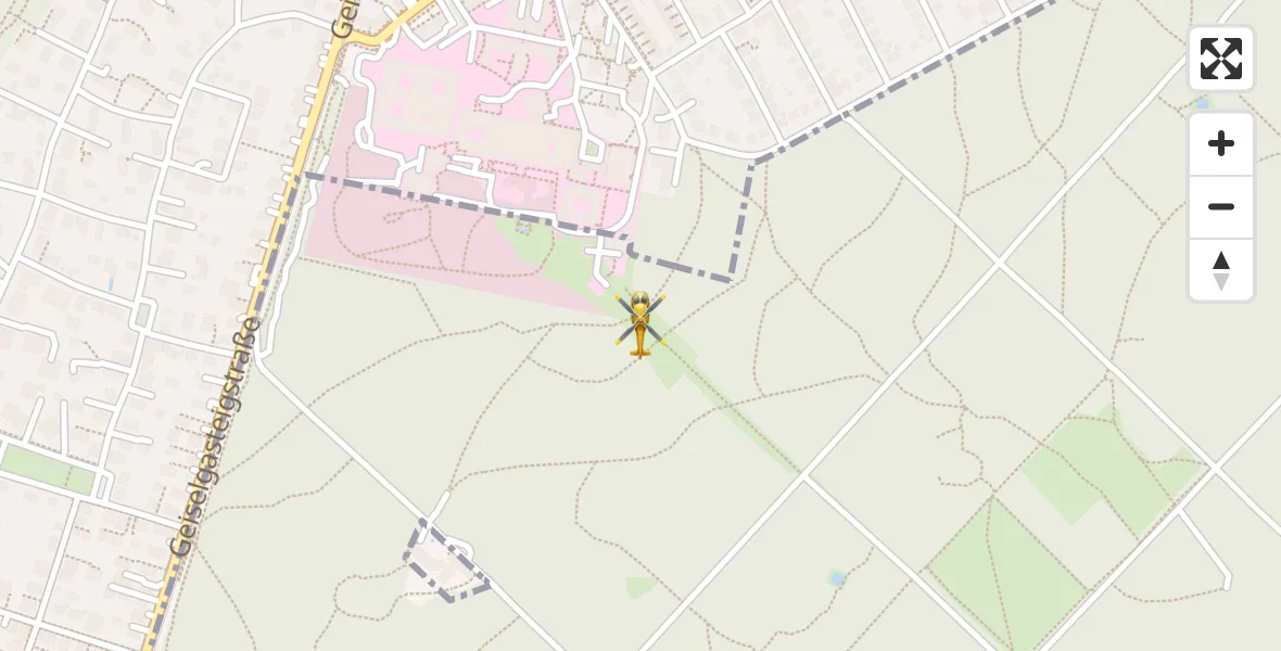 Flugroute Rettungshubschrauber ADAC Air Rescue Center Hubschrauberlandeplatz (Christoph 1) - ADAC Air Rescue Center Hubschrauberlandeplatz (Christoph 1), 19 Juli 2026, 15:33