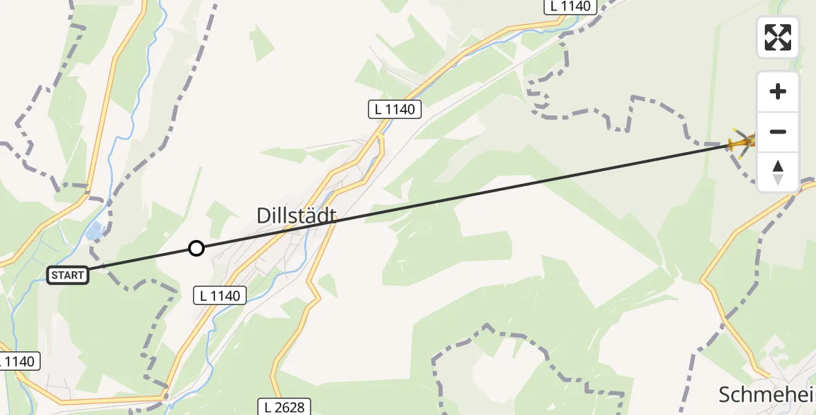 Flugroute Rettungshubschrauber Rohr - Suhl, 19 Juli 2026, 17:43