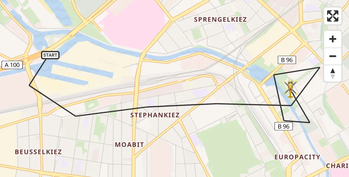 Flugroute Rettungshubschrauber Berlin - Berlin, 19 Juli 2026, 18:52