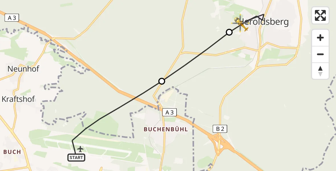 Flugroute Ambulanzhubschrauber Flughafen Nuremberg - Heroldsberg, 20 Juli 2026, 06:22