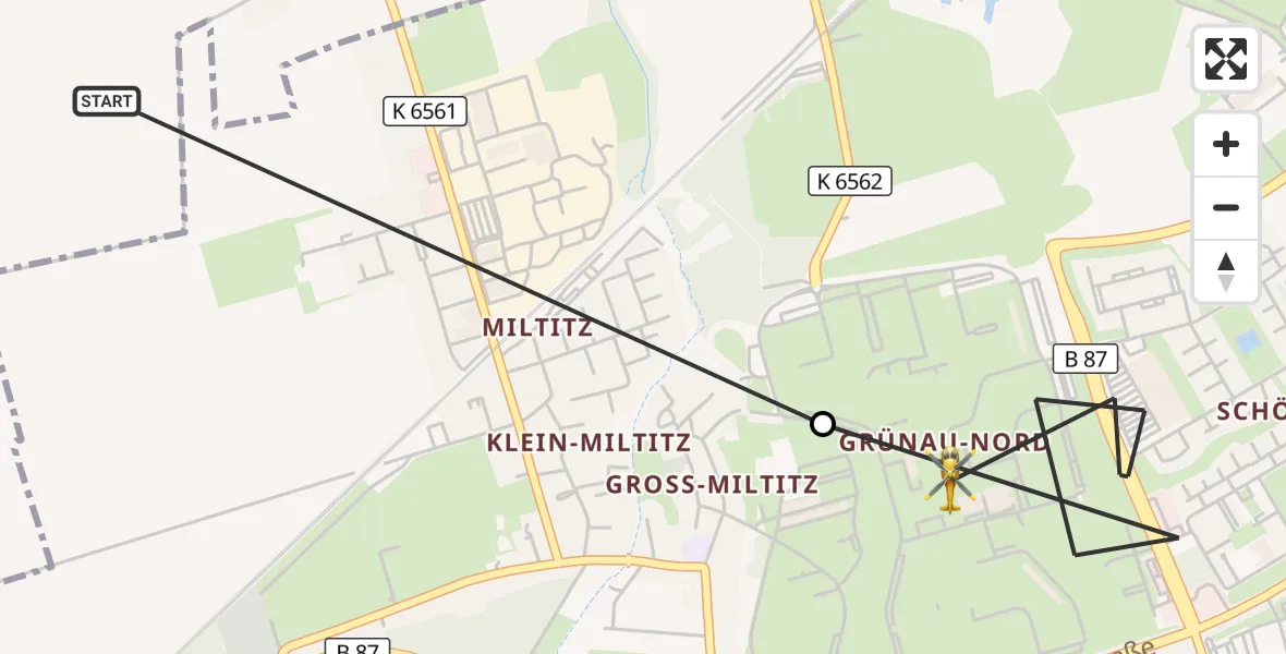 Flugroute Rettungshubschrauber Markranstädt - Leipzig, 20 Juli 2026, 08:42