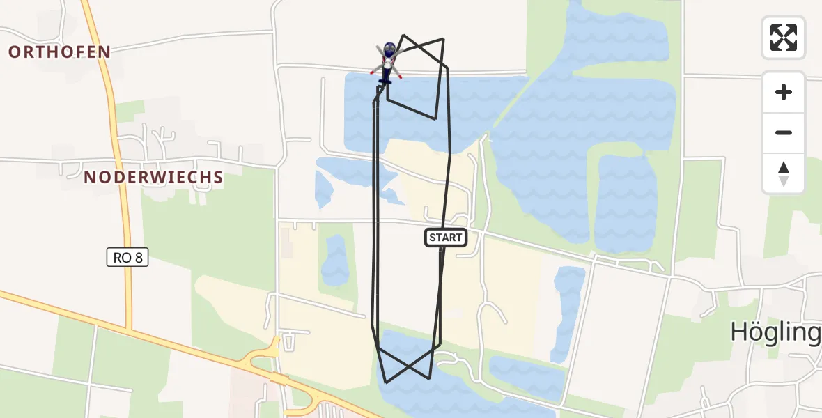 Flugroute Polizeihubschrauber Bruckmühl - Bruckmühl, 20 Juli 2026, 08:51