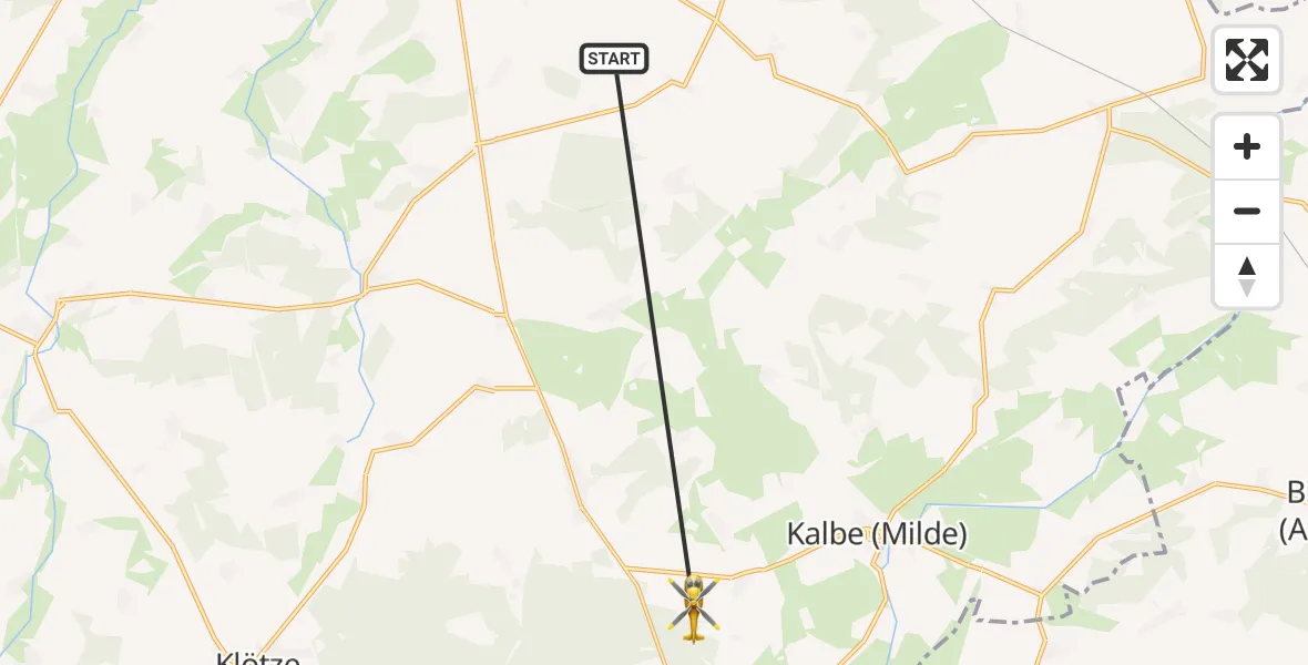 Flugroute Rettungshubschrauber Kalbe (Milde) - Kalbe (Milde), 20 Juli 2026, 08:55
