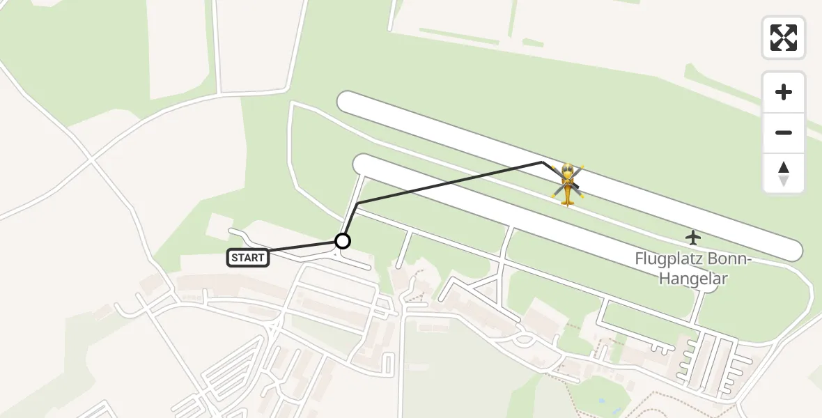 Flugroute Rettungshubschrauber Sankt Augustin - Bonn-Hangelar Flugplatz, 20 Juli 2026, 09:07