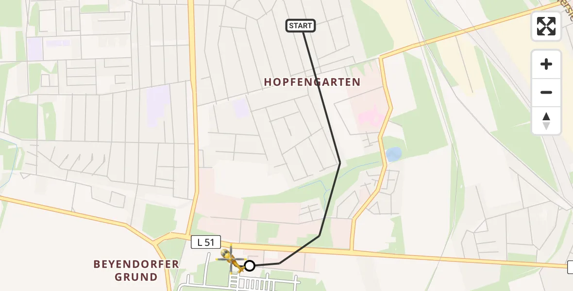 Flugroute Rettungshubschrauber Magdeburg - Magdeburg City Flugplatz, 20 Juli 2026, 09:40