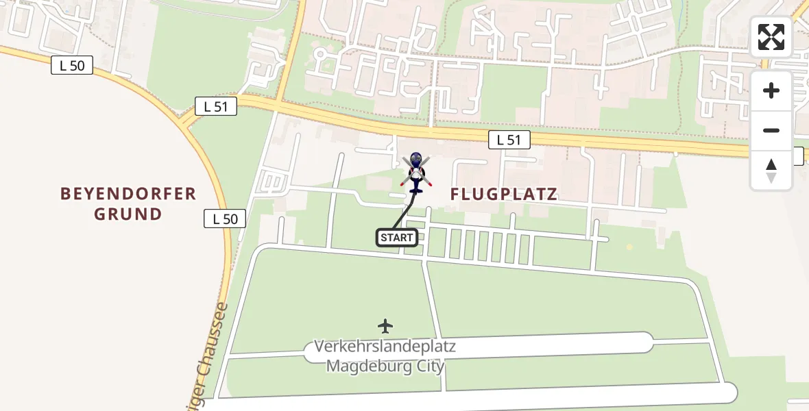 Flugroute Polizeihubschrauber Magdeburg City Flugplatz - Magdeburg, 20 Juli 2026, 10:48