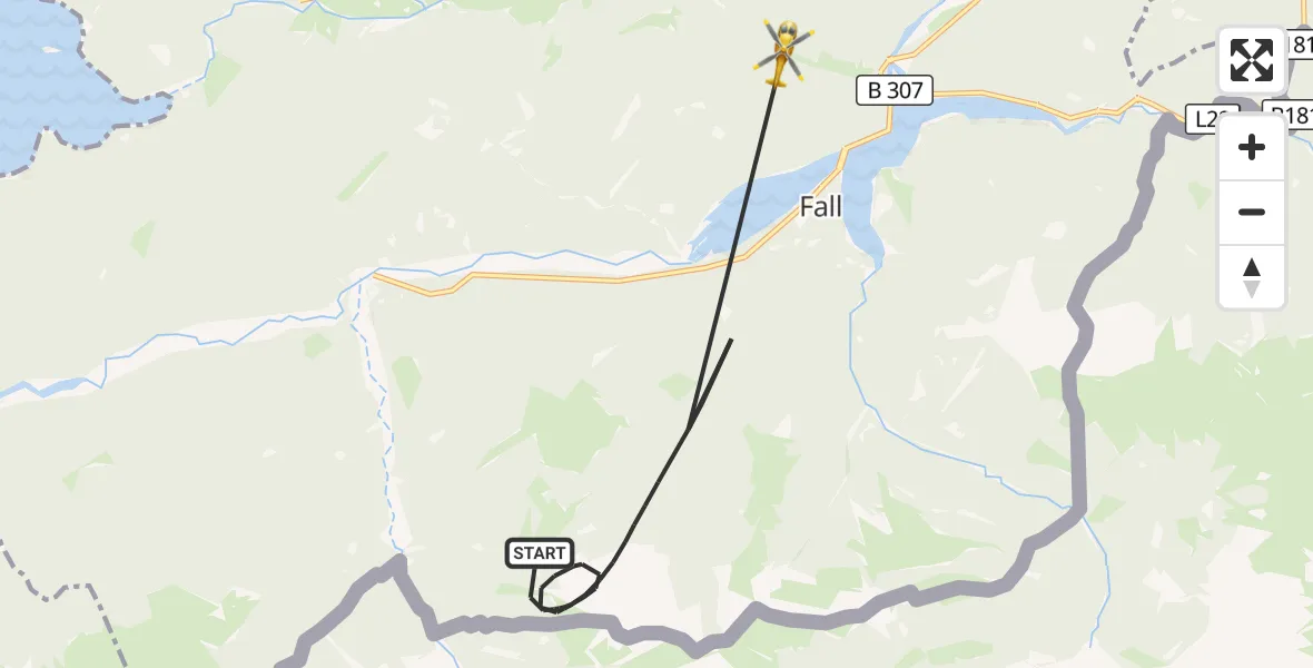 Flugroute Rettungshubschrauber Lenggries - Jachenau, 20 Juli 2026, 11:22