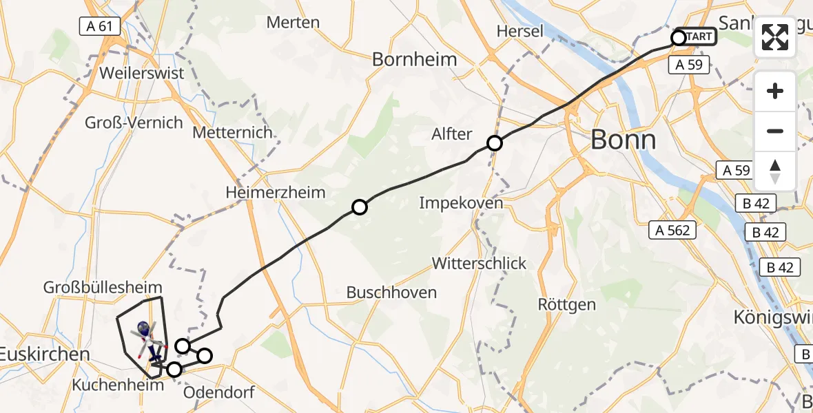 Flugroute Polizeihubschrauber Sankt Augustin - Euskirchen, 20 Juli 2026, 11:33