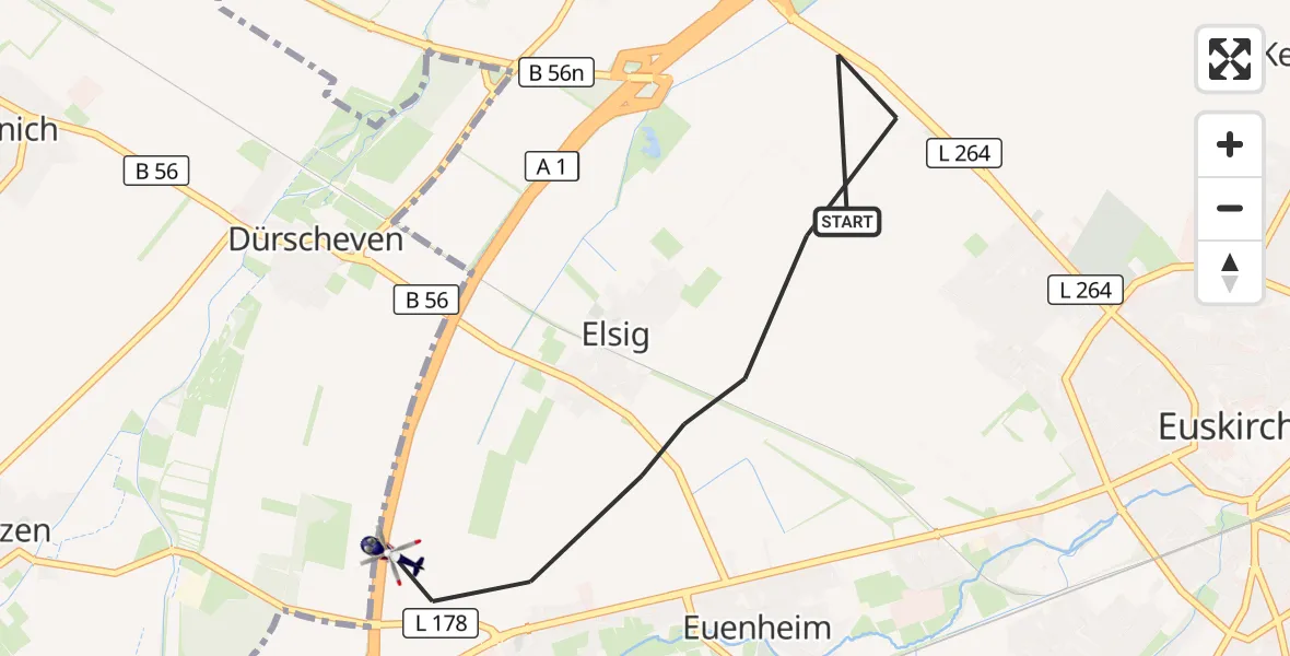 Flugroute Polizeihubschrauber Euskirchen - Euskirchen, 20 Juli 2026, 12:02