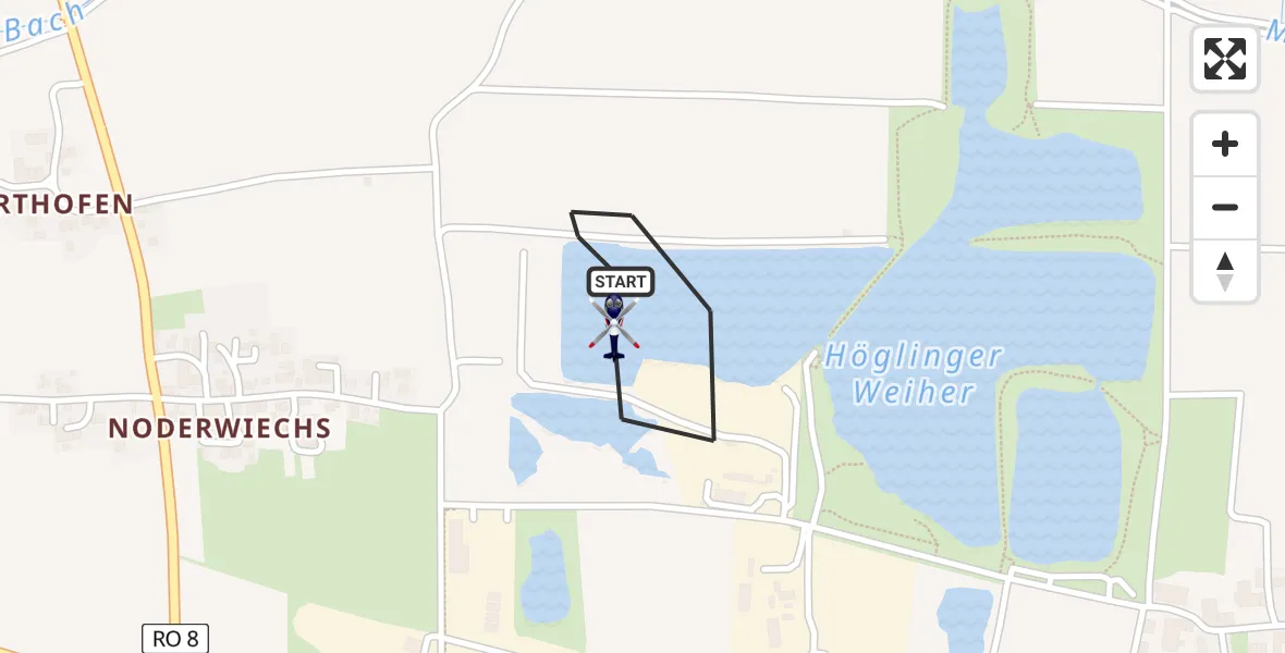 Flugroute Polizeihubschrauber Bruckmühl - Bruckmühl, 20 Juli 2026, 14:01