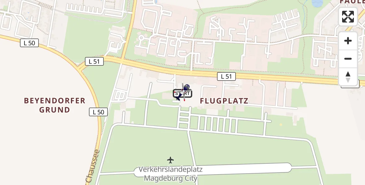 Flugroute Polizeihubschrauber Magdeburg - Magdeburg, 20 Juli 2026, 15:40