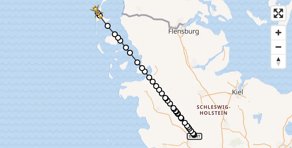 Flugroute Rettungshubschrauber Itzehoe Hungriger Wolf Flugplatz - Sylt, 20 Juli 2026, 15:53