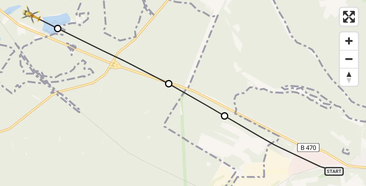 Flugroute Ambulanzhubschrauber Weiden i.d.OPf. - Schwarzenbach, 20 Juli 2026, 16:41