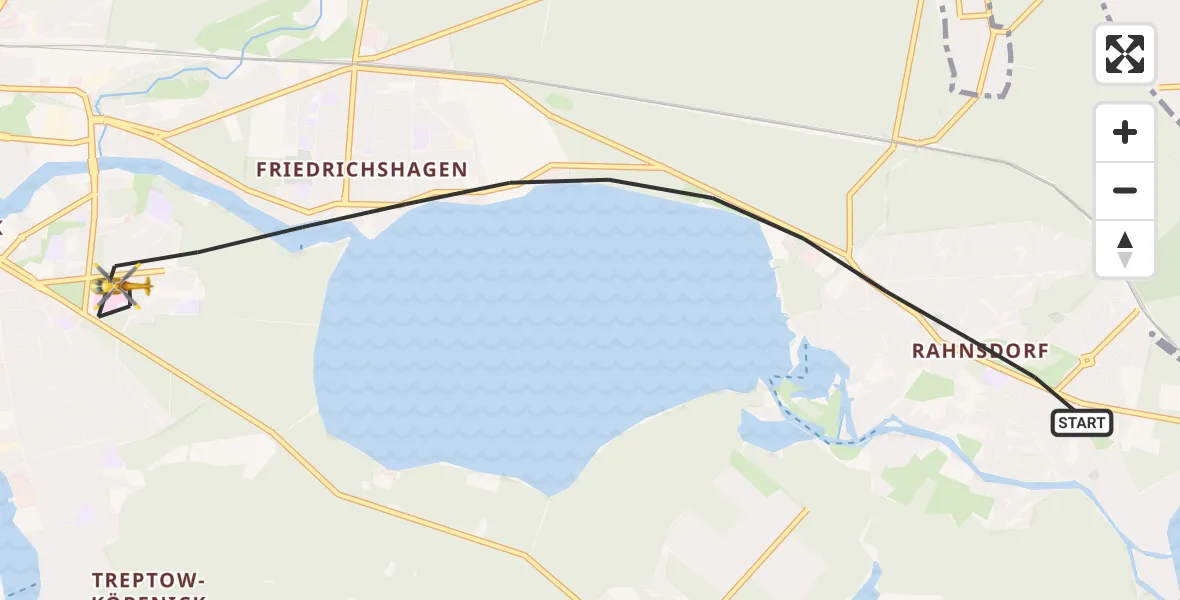 Flugroute Rettungshubschrauber Berlin - Berlin, 21 Juli 2026, 07:14