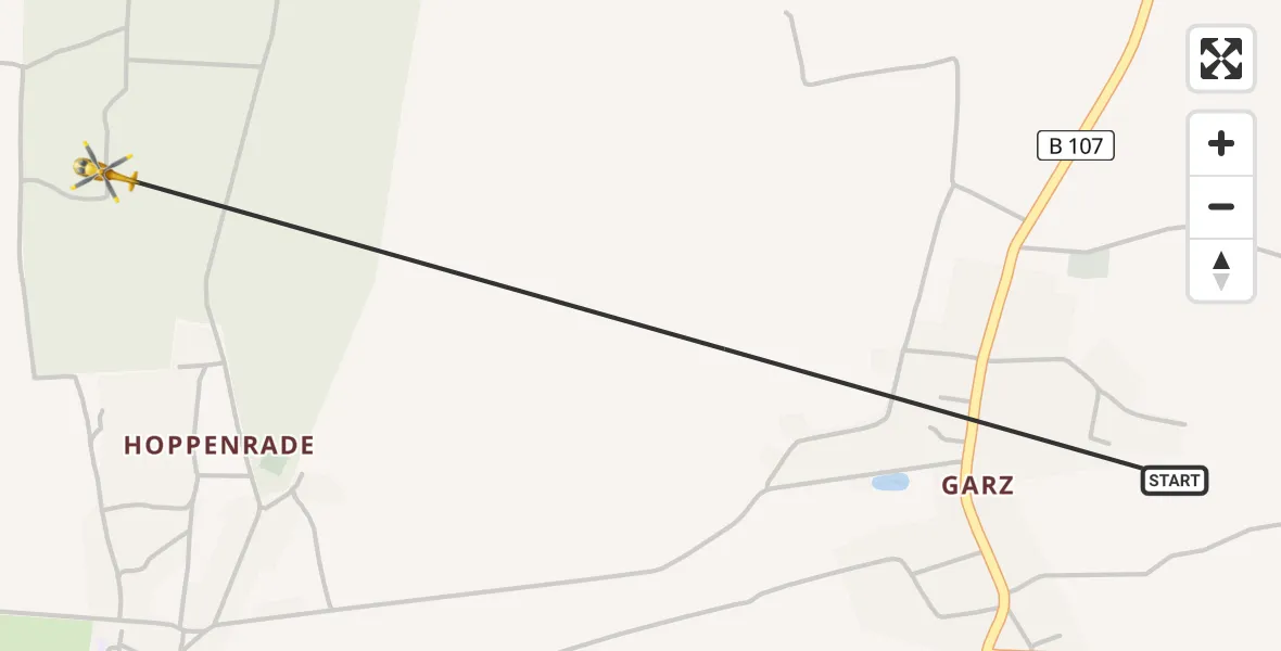 Flugroute Rettungshubschrauber Plattenburg - Plattenburg, 21 Juli 2026, 07:55