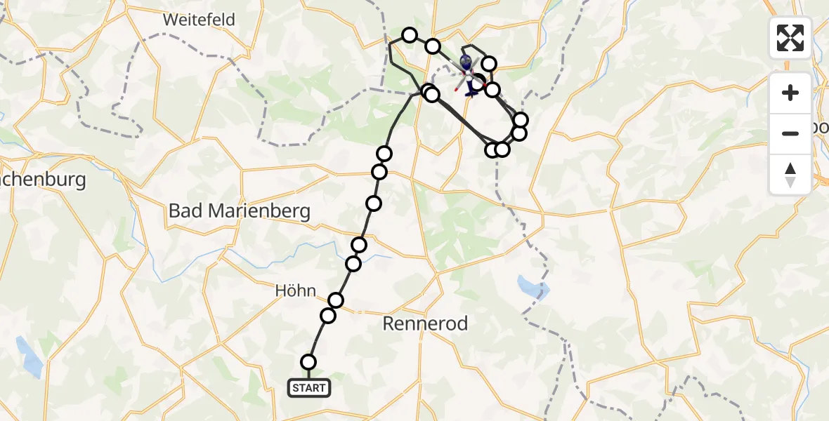 Flugroute Polizeihubschrauber Stahlhofen am Wiesensee - Siegerland Flughafen, 21 Juli 2026, 09:14