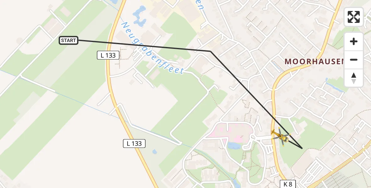 Flugroute Rettungshubschrauber Lilienthal - Lilienthal, 21 Juli 2026, 09:15