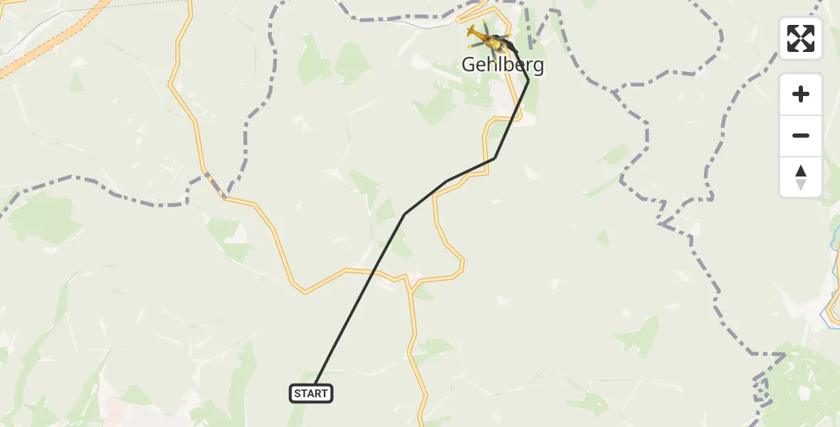 Flugroute Rettungshubschrauber Suhl - Suhl, 21 Juli 2026, 09:26